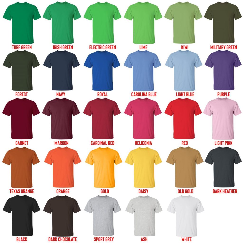 t shirt color chart - Golden Retriever Gifts