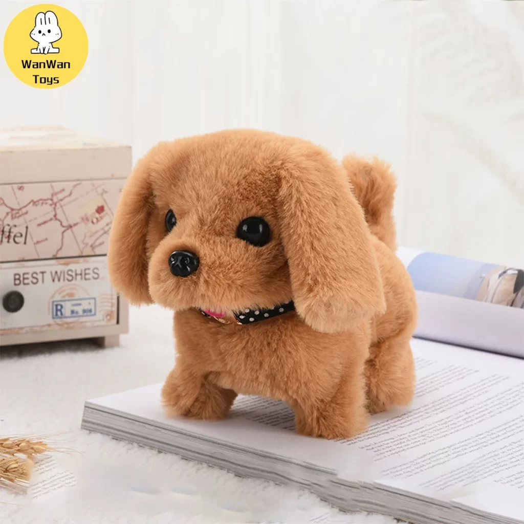 Plush Electric Puppy Simulation Pet Dog Teddy Dog Golden Retriever Bichon Frize Dog Can Bark Run 2 - Golden Retriever Gifts