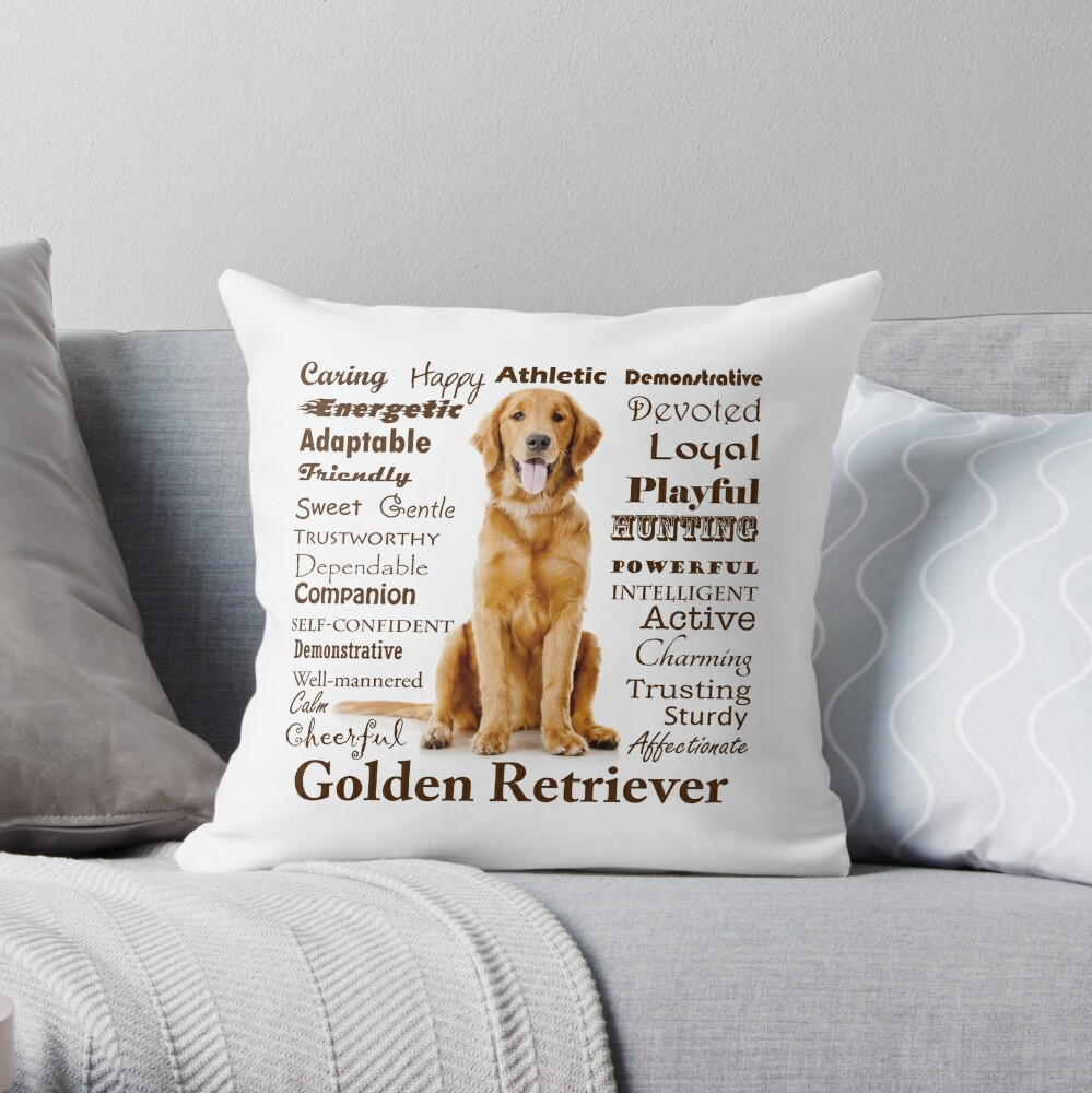 Golden Retriever Traits Throw Pillow