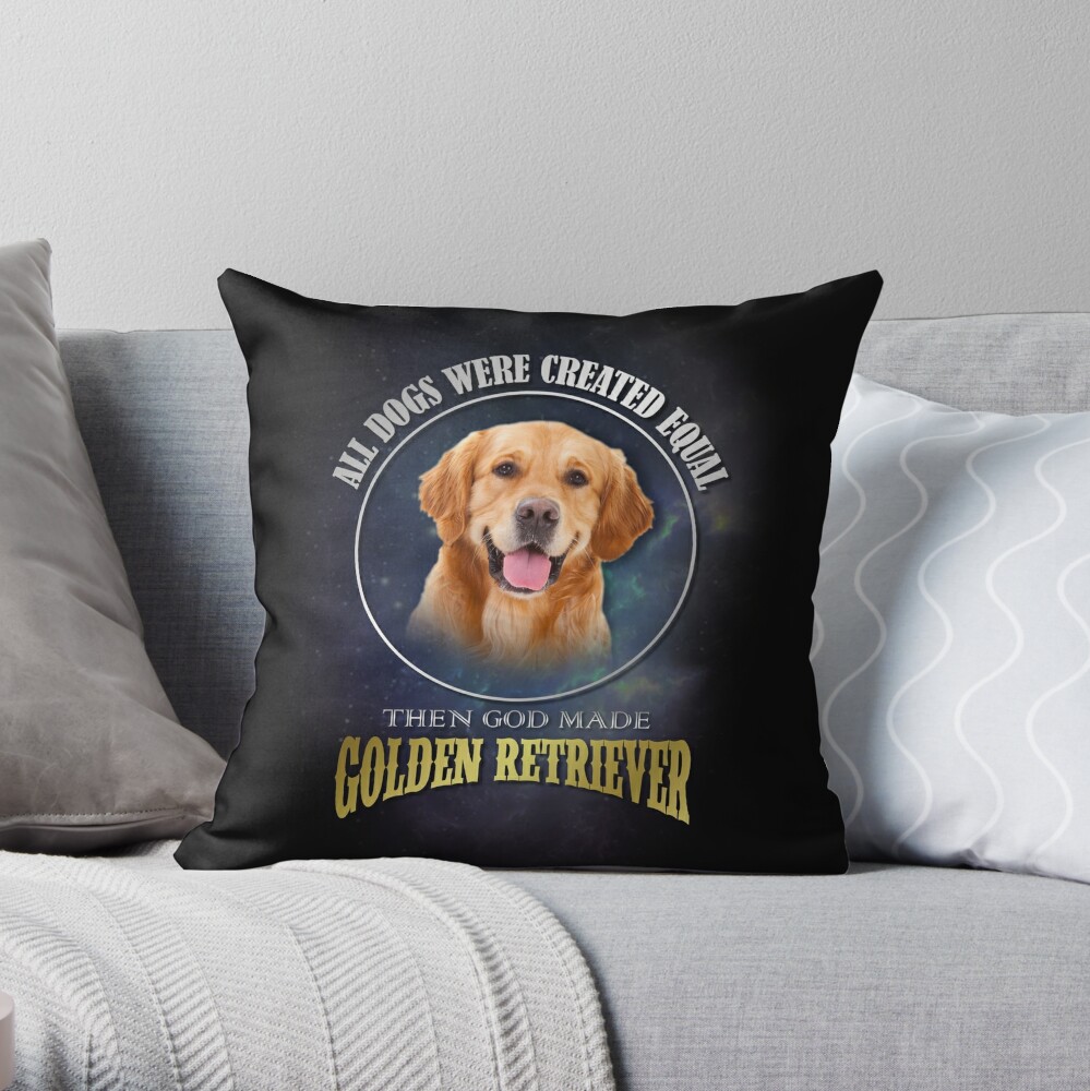 4. Then God Made Golden Retriever Throw Pillow