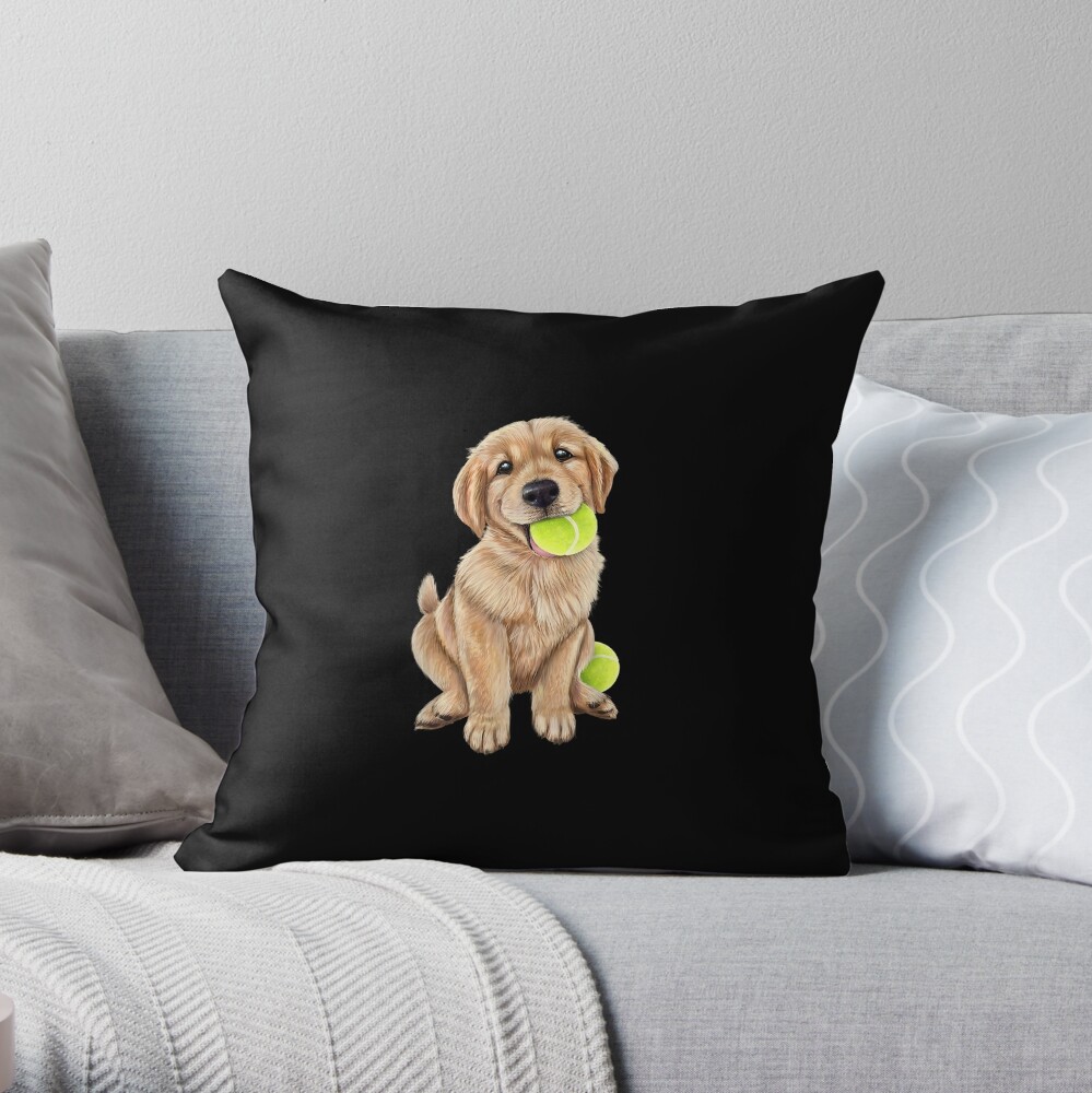 Funny Golden Retriever Throw Pillow