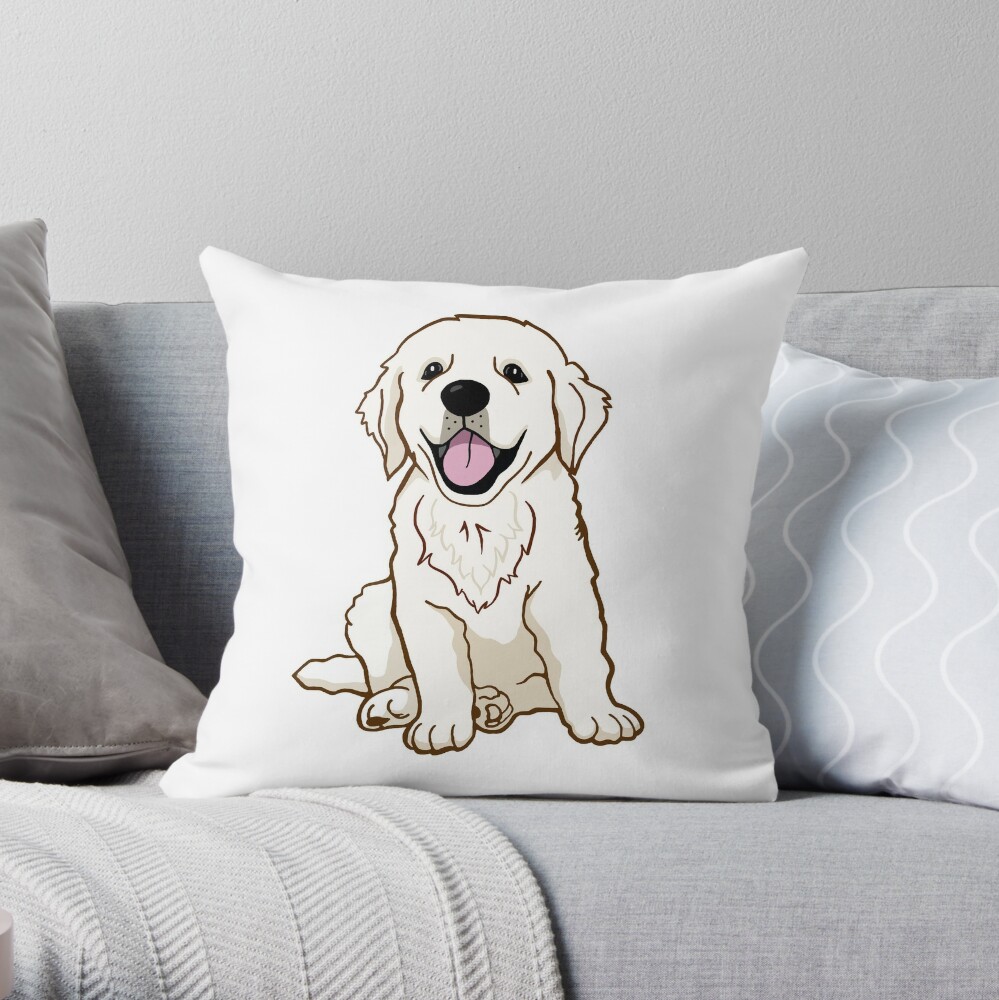 Golden Retriever Puppy Throw Pillow