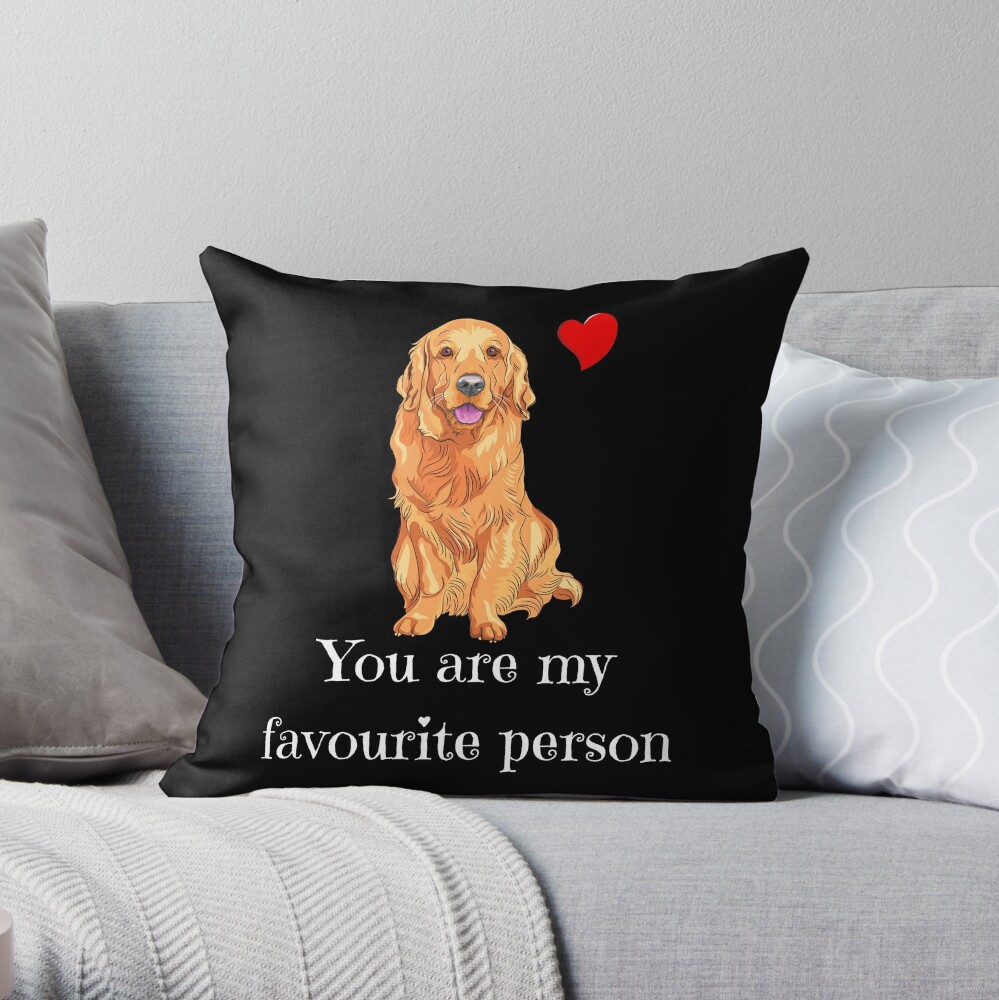 Golden Retriever Funny Quote Cartoon Throw Pillow