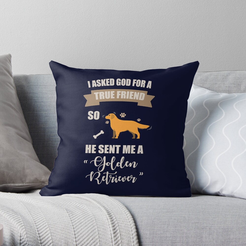 I Love My Golden Retriever Gifts Throw Pillow