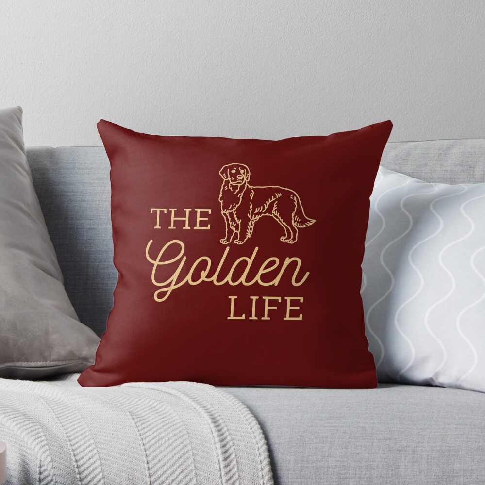 Golden Retriever Red Throw Pillow