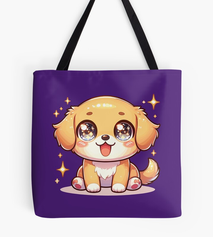 28. Kawaii Anime Golden Retriever Puppy Tote