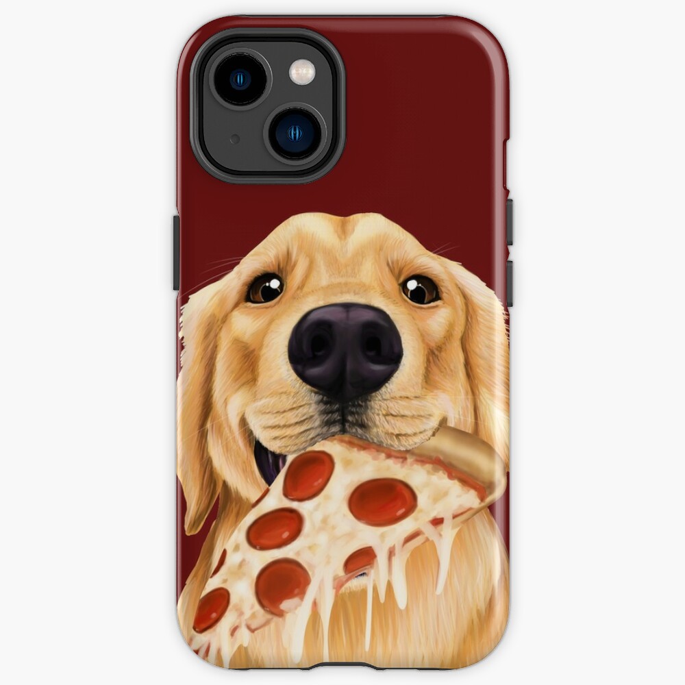 Golden Retriever Eating Pizza Phone Case