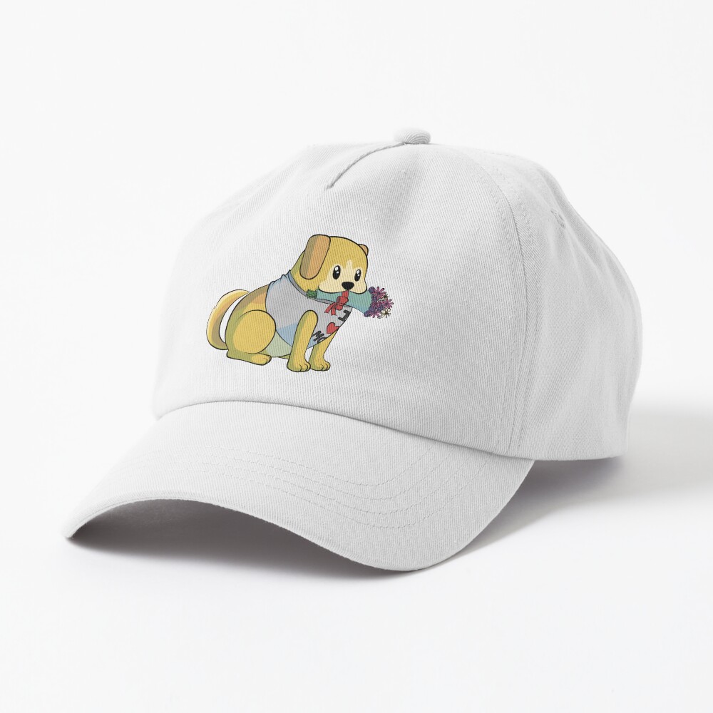 Mothersday I Love Mom Golden Retriever With Flowers Cap