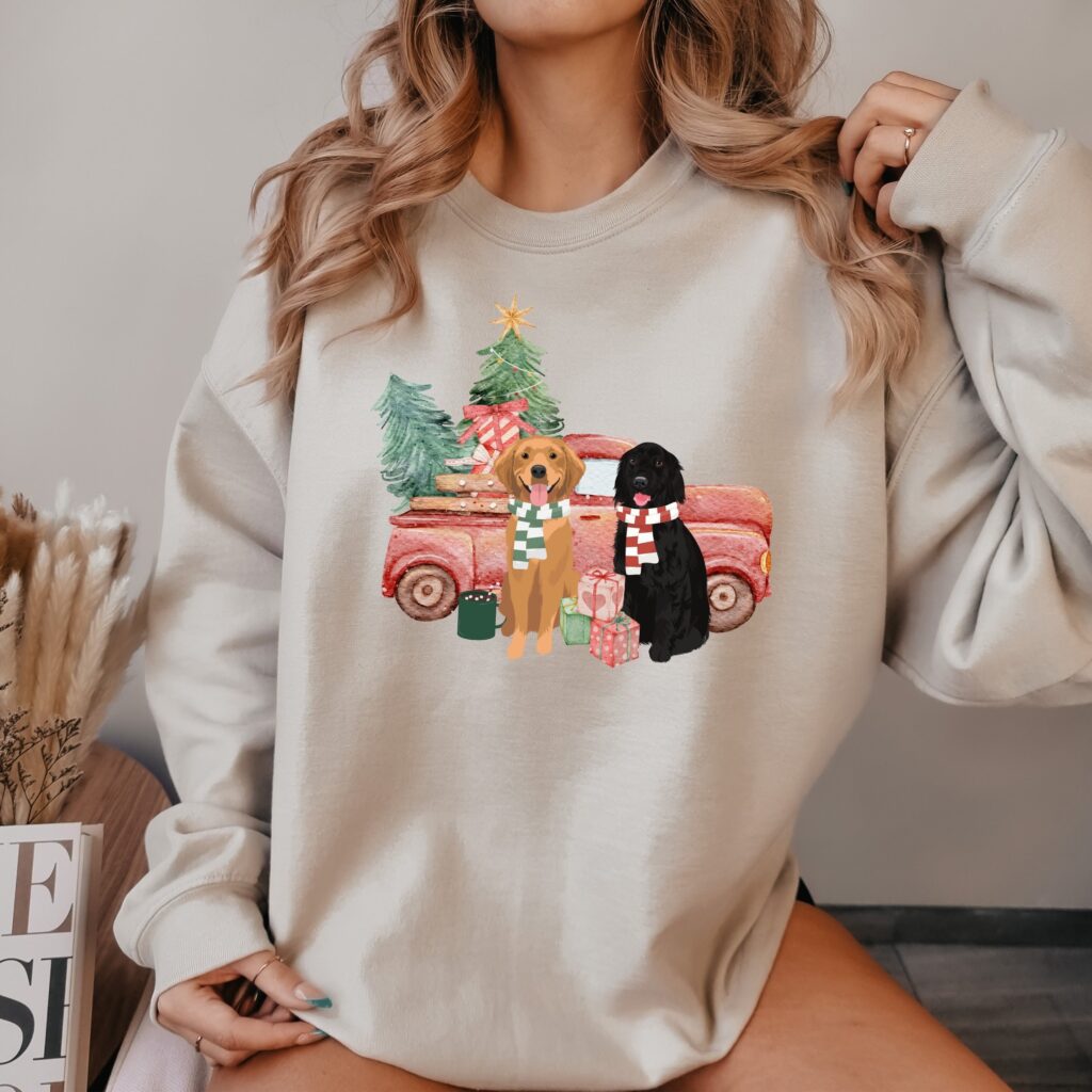 Christmas Golden Retriever Cute Sweatshirt