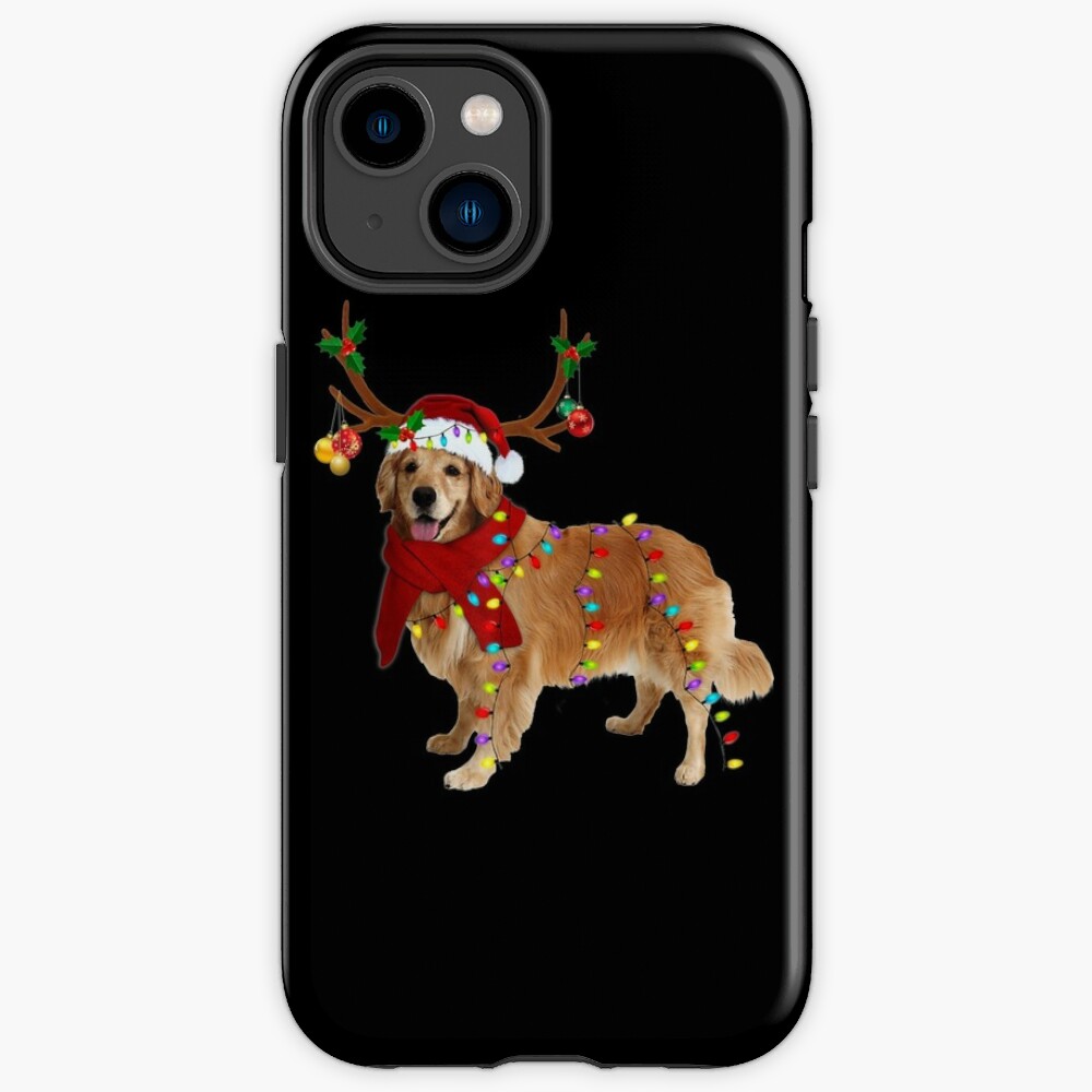 28. Santa Golden Retriever Reindeer Light Christmas Phone Case