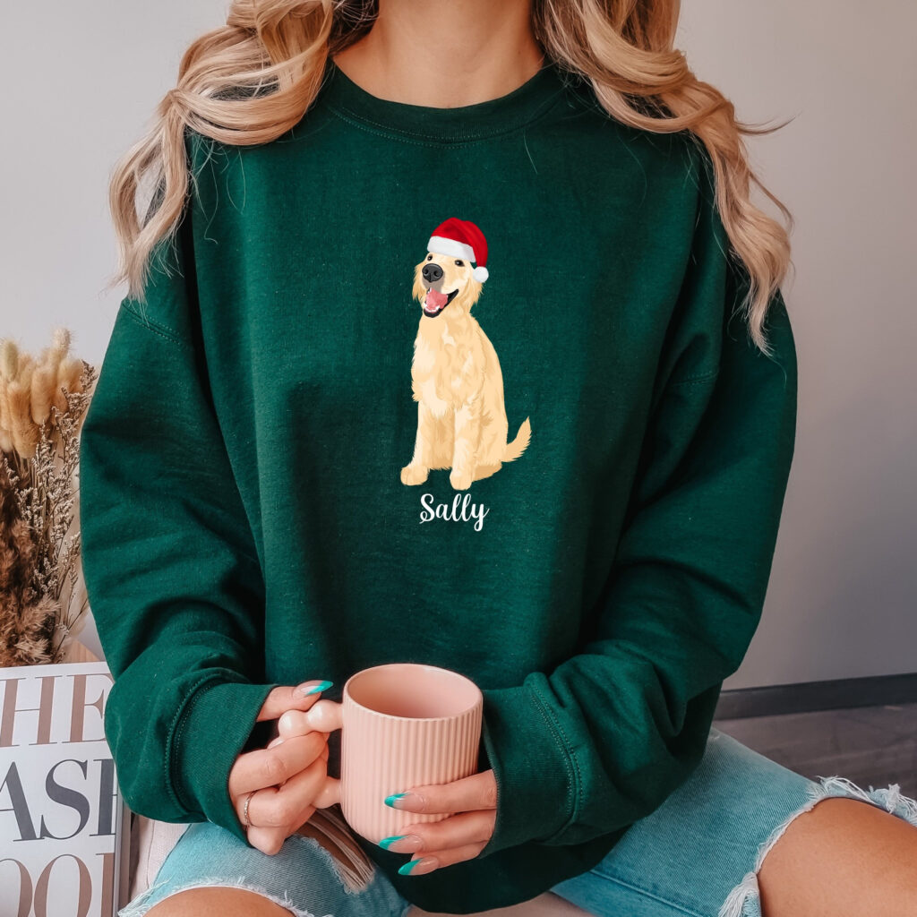 Christmas Golden Retriever Personalized Sweatshirt