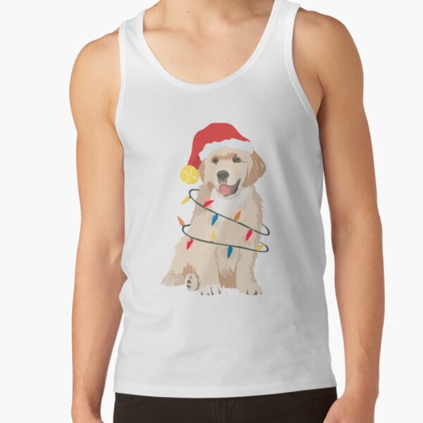 Golden Retriever Puppy Christmas Light Tank Top