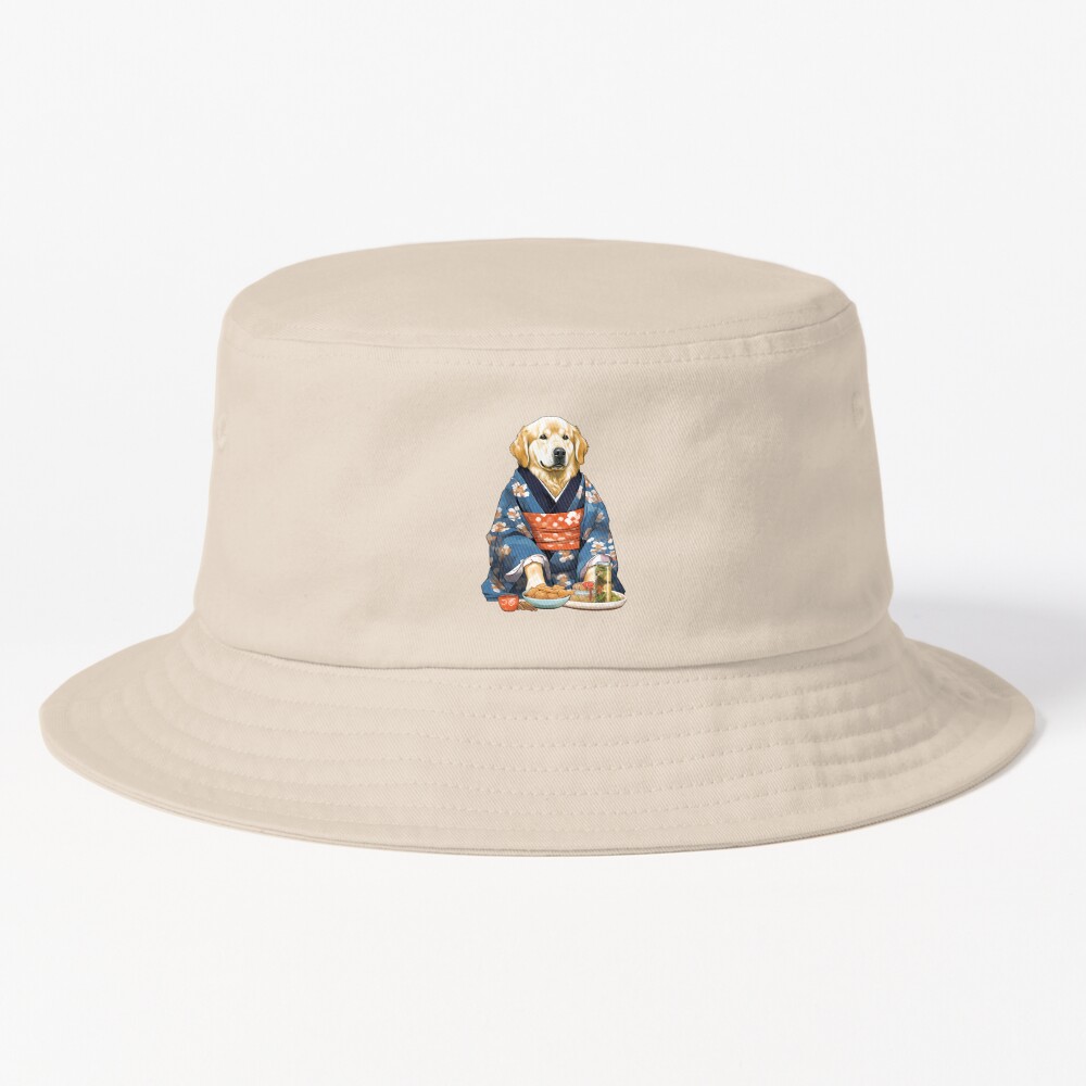 Golden Retriever Kimono Japanese Bucket Hat