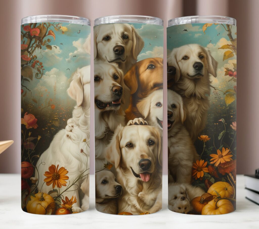 Golden Retriever Family Tumbler