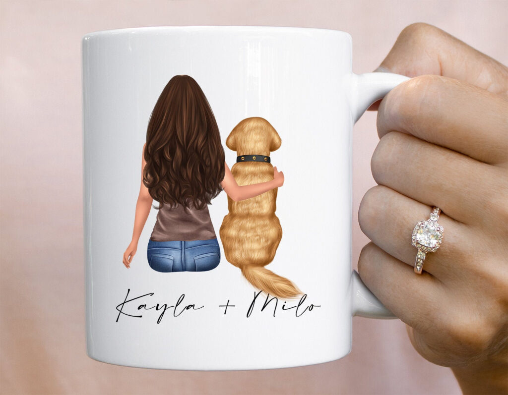 Personalized Golden Retriever and Mama Mug